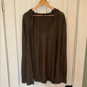 Tahari Green Cardigan Lightweight Knit Top